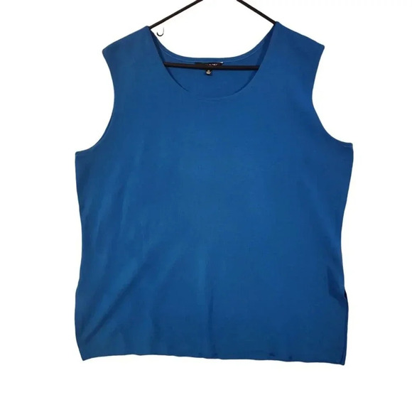 Misook Knit Tank Top Women's Royal Blue Crew Neck Pullover Sleeveless Size 1X - Picture 3 of 10